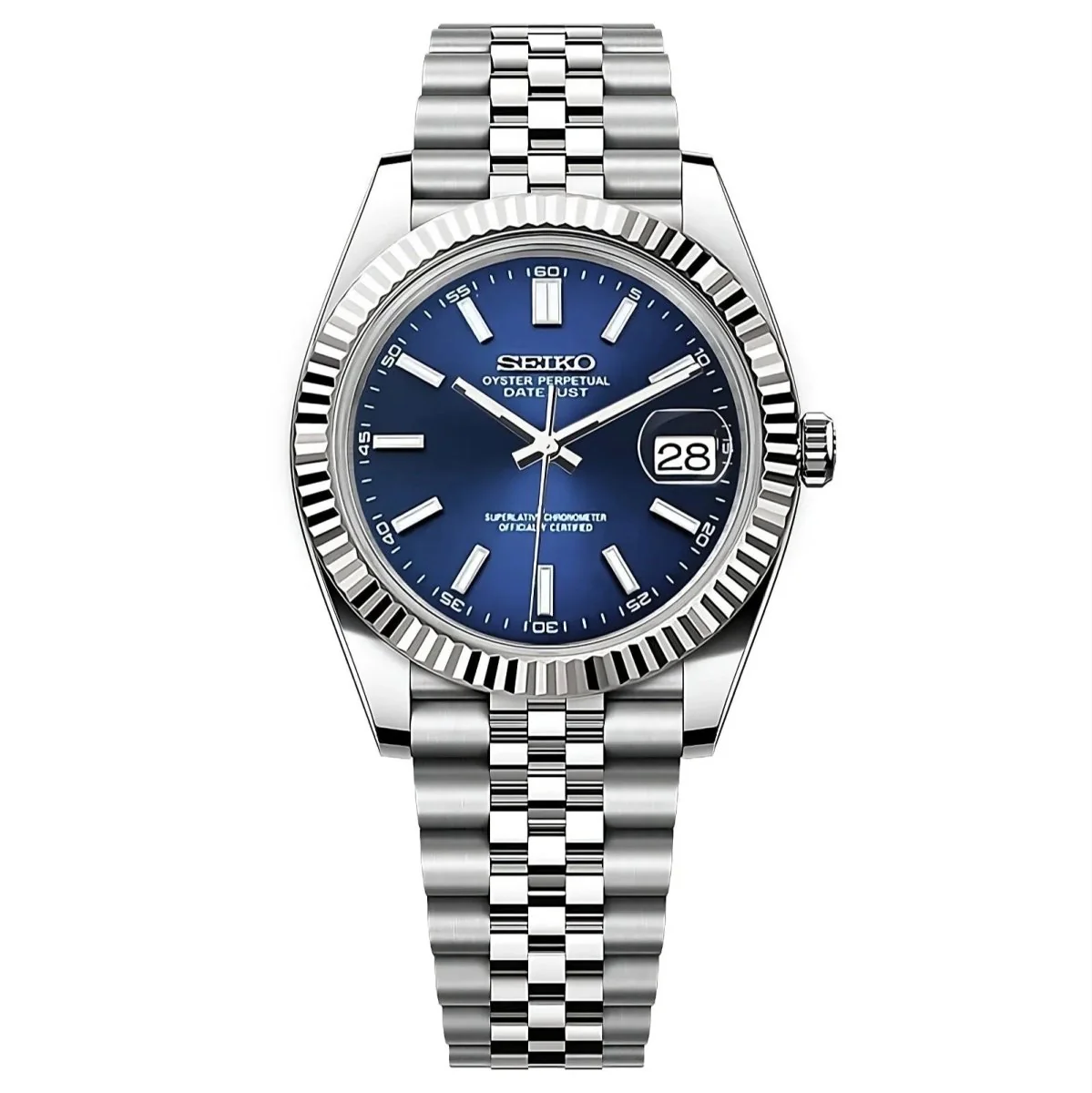 Seiko Mod Datejust Blue